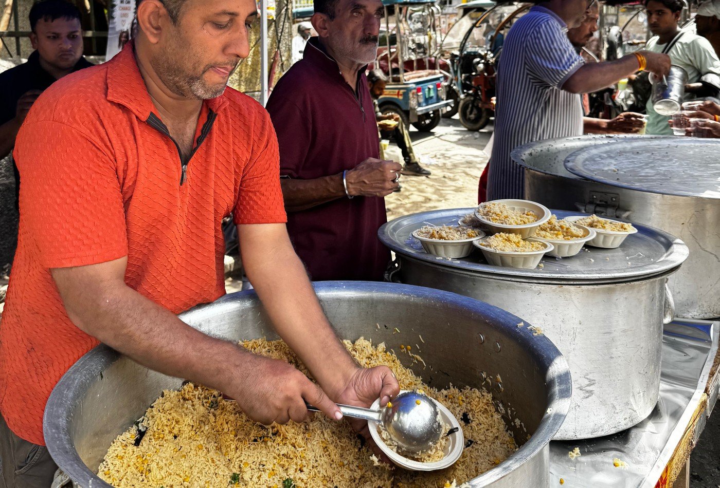 Daily community kitchen langar seva serving over 125,000 hot nutritious meals